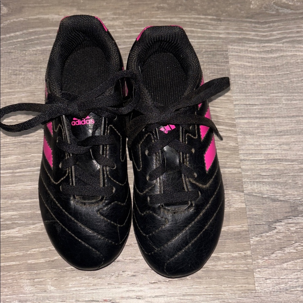 Adidas Black Cleats with Pink Highlights - Size 11K